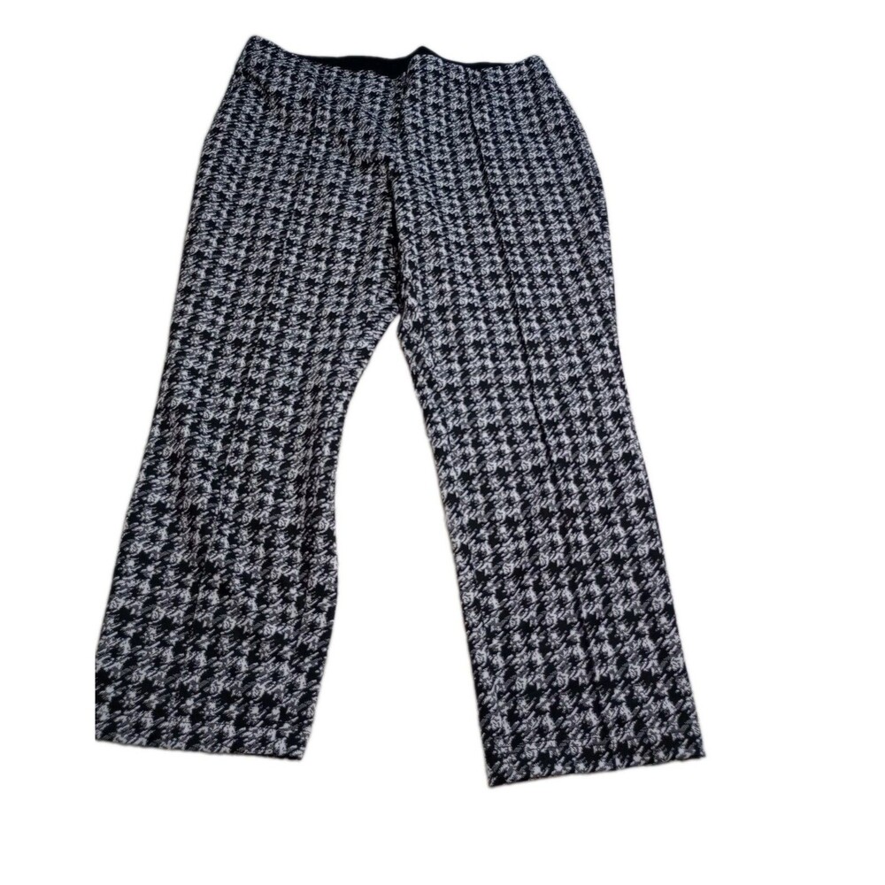Cato Women Stretch Houndstooth Dress Pants Mid Rise Pull On Elastic Waist 18/20W